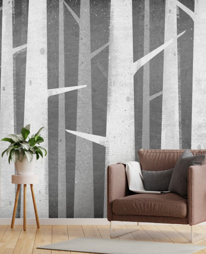 Papel de parede Birch Winter Woods Papel de parede Birch Winter Woods