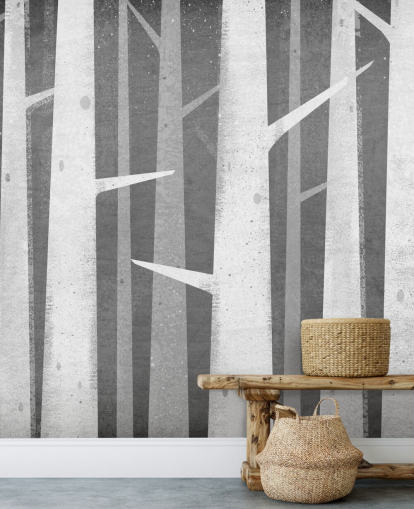 Papel de parede Birch Winter Woods