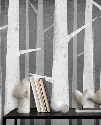 Papel de parede Birch Winter Woods Papel de parede Birch Winter Woods