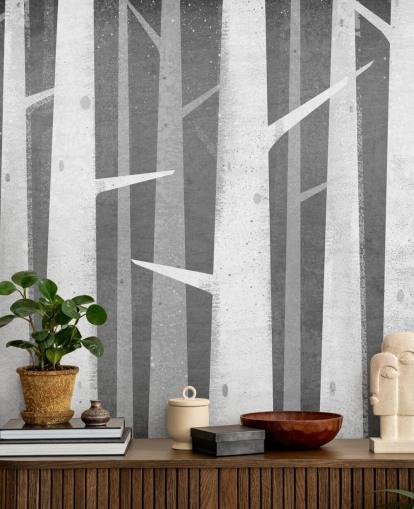 Papel de parede Birch Winter Woods Papel de parede Birch Winter Woods