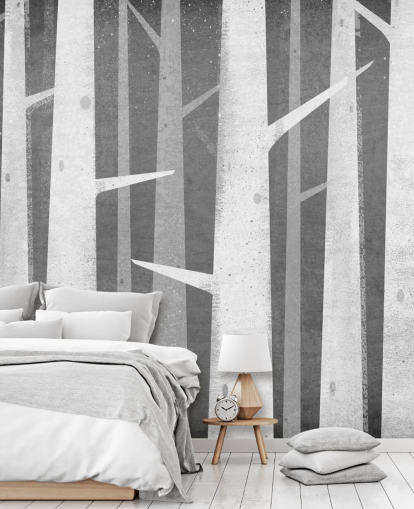 Birch Winter Woods Wallpaper