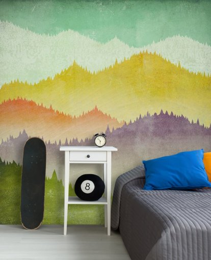 papel pintado montañas coloridas