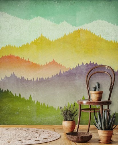 papel de parede colorido montanhas