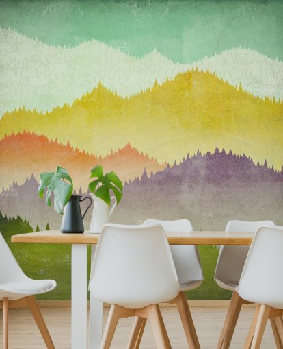 papel pintado montañas coloridas