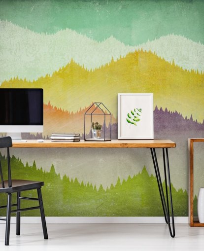 kleurrijke bergen behang