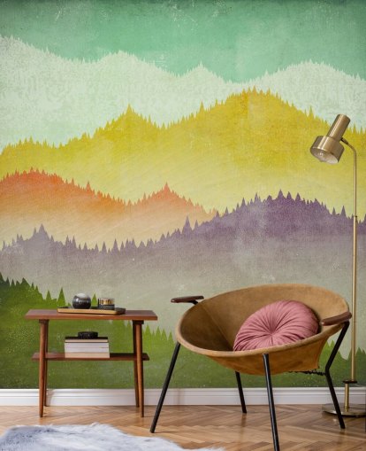 papel pintado montañas coloridas