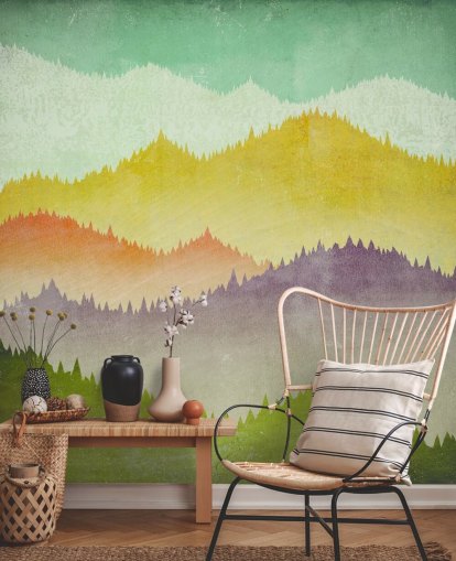 papel pintado montañas coloridas