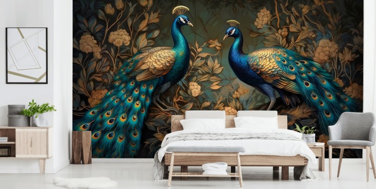 Peacock Wallpaper and Wall Murals | Wallsauce UK