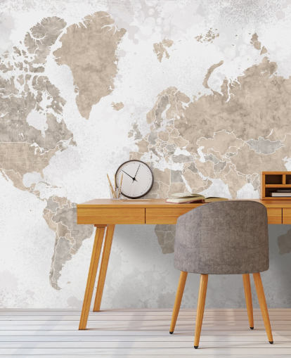 world map mural in neutral colors world map mural in neutral colors