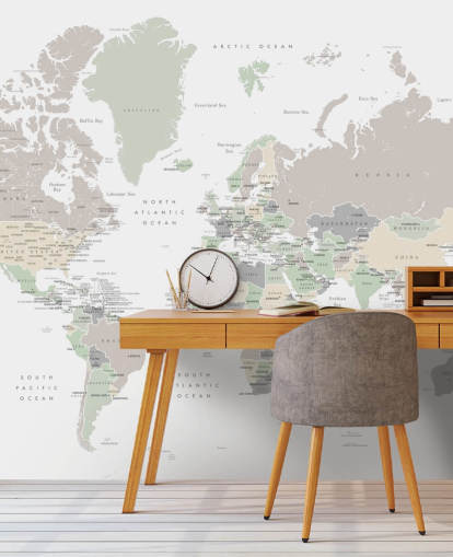 mural de pared con mapa del mundo con capitales en colores pastel mural de pared con mapa del mundo con capitales en colores pastel