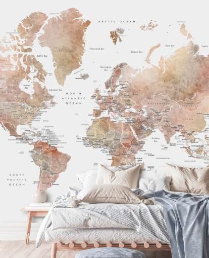 world map wall mural with capital cities in spice world map wall mural with capital cities in spice