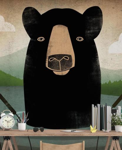 Papel Pintado Oso Negro