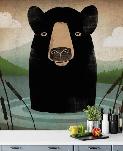 Carta da parati Black Bear Carta da parati Black Bear