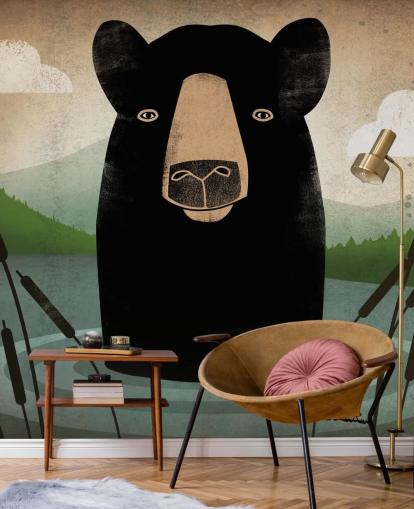 Papel Pintado Oso Negro