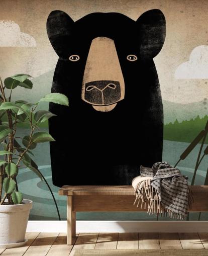 Papel Pintado Oso Negro