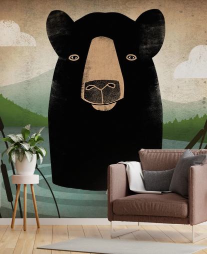 Papel Pintado Oso Negro