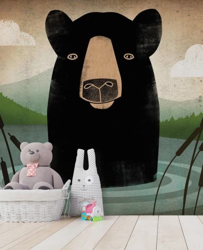 Papel Pintado Oso Negro