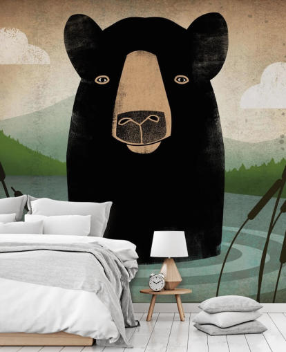 Papel Pintado Oso Negro