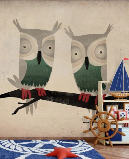Papier Peint Fresque Deux Chouettes Papier Peint Fresque Deux Chouettes