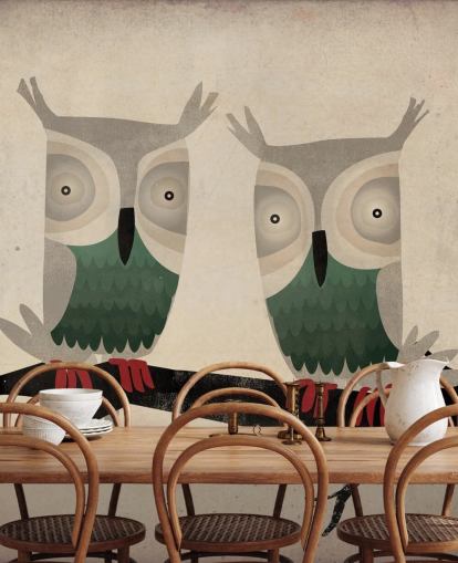 Mural de pared Dos búhos