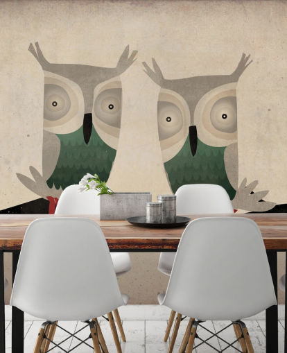 Decorazione murale con due gufi Decorazione murale con due gufi