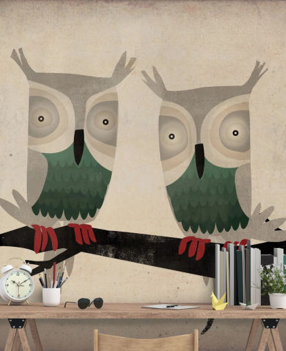 Mural de pared Dos búhos