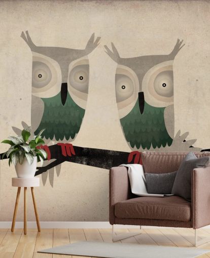 Zwei Eulen Fototapete