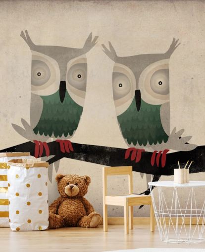 Two Owls Wall Mural Two Owls Wall Mural