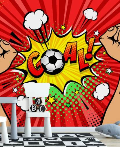 Papier peint mural à bulles de fans de football, mains d'hommes levées et serrées dans les poings pour célébrer la victoire et le but Papier peint mural à bulles de fans de football, mains d'hommes levées et serrées dans les poings pour célébrer la victoire et le but