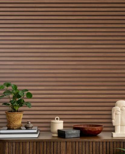 horizontale verticale houten lattenbehangmuurschildering