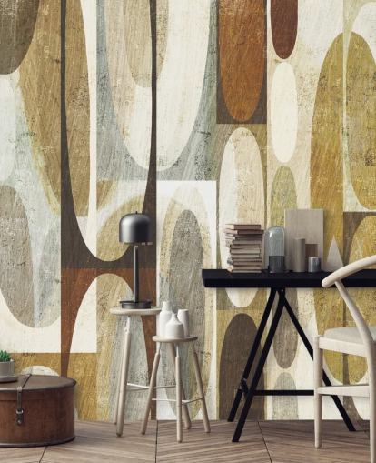 Papel de parede abstrato Brown Circle