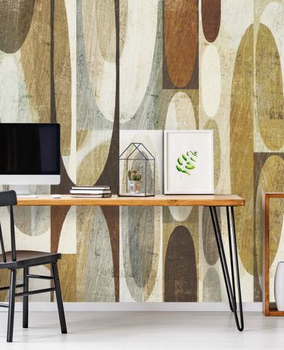 Papel pintado abstracto círculo marrón