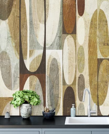 Papel de parede abstrato Brown Circle