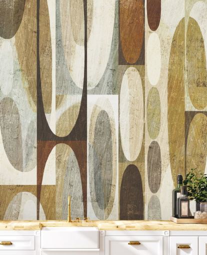 Papel pintado abstracto círculo marrón