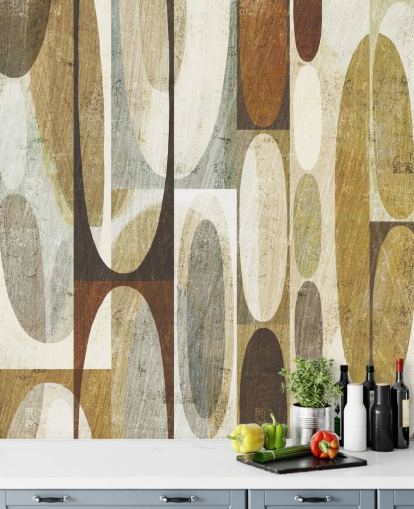 Brown Circle Abstrakte Tapete