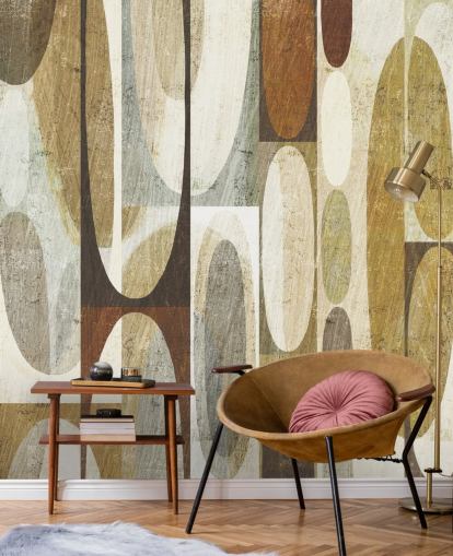 Brown Circle Abstract Wallpaper