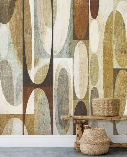 Brown Circle Abstract behang