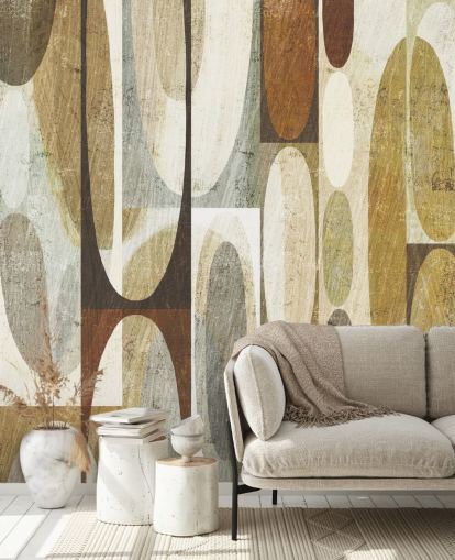 Brown Circle Abstract behang