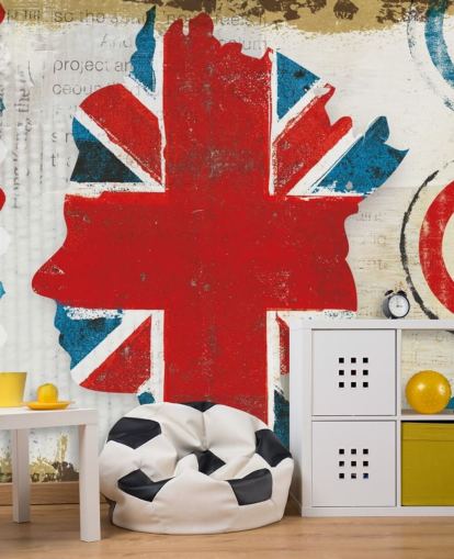 union jack, drottningen och spela in tapet