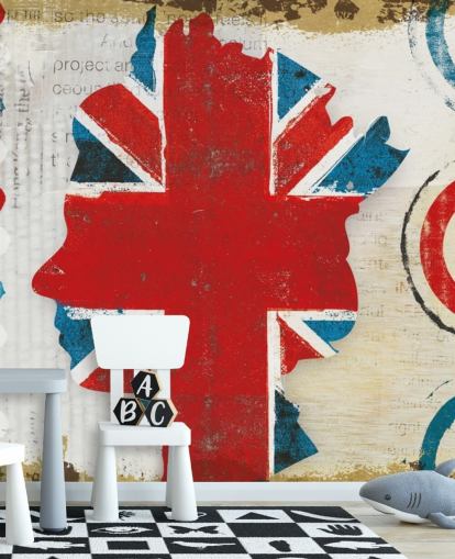 Union Jack, die Königin und Rekord-Tapete Union Jack, die Königin und Rekord-Tapete