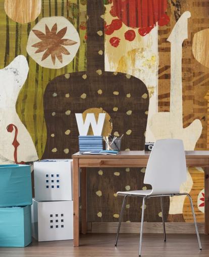 Papel pintado guitarra abstracta