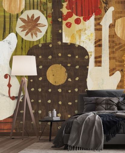 Abstracte gitaar behang