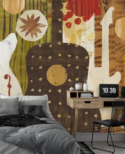 Papier peint abstrait de guitare