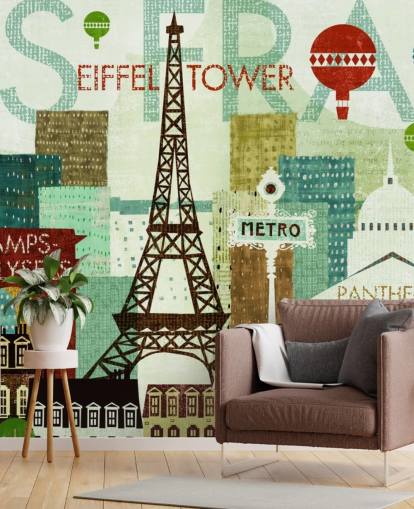 Decorazione murale con Parigi Decorazione murale con Parigi