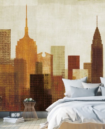 rusty colours abstract city wallpaper