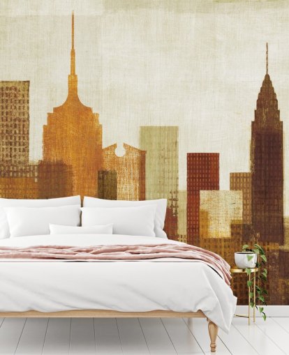 rusty colours abstract city wallpaper