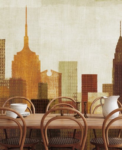 rusty colours abstract city wallpaper