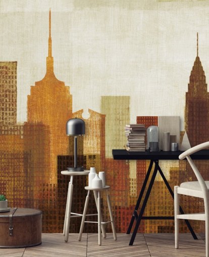 rusty colours abstract city wallpaper