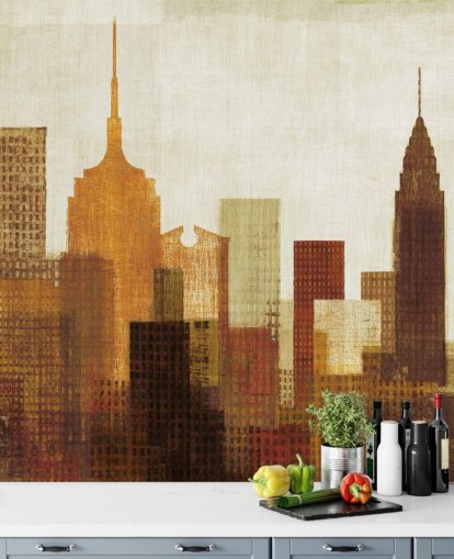 rusty colours abstract city wallpaper