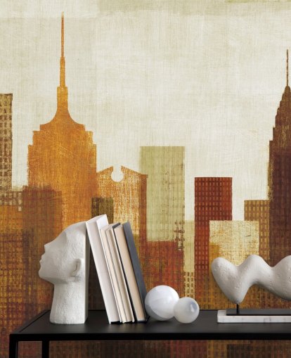 rusty colours abstract city wallpaper